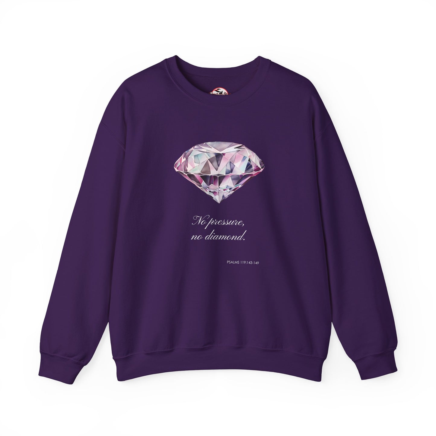 "No Pressure, No Diamond" Inspirational Crewneck Sweatshirt