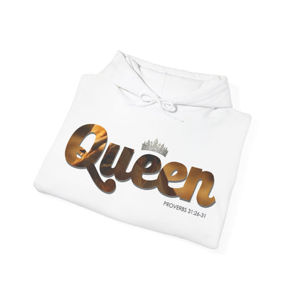 "I am Queen" Womens Affirmation Heavy Blend™ Hooded Sweatshirt