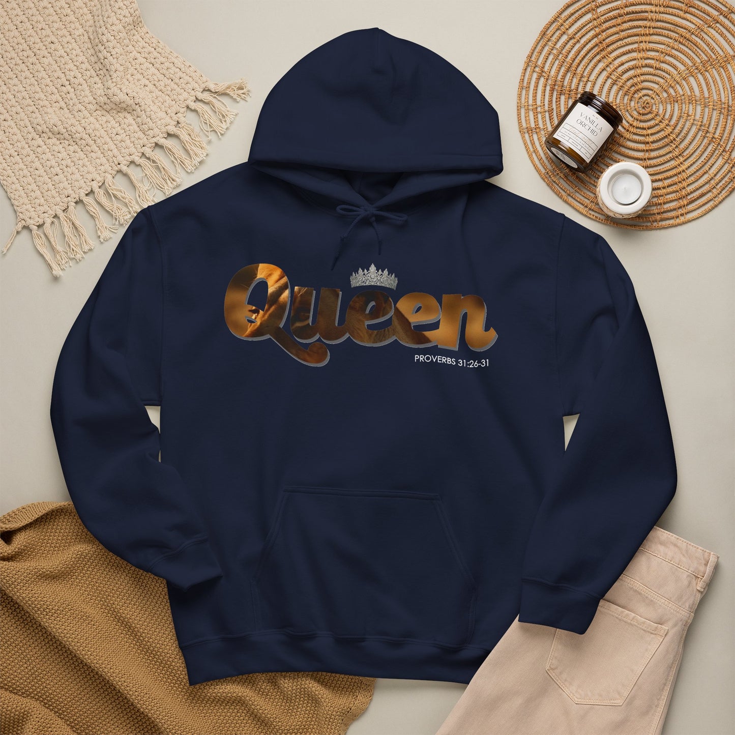 "I am Queen" Womens Affirmation Heavy Blend™ Hooded Sweatshirt