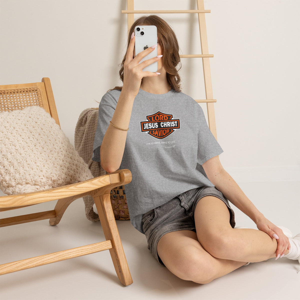 Jesus Christ Savior T‑Shirt — Lord Savior Motorcycle Shield Design