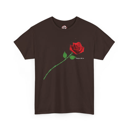 "Fearfully and Wonderfully Made" Rose Affirmative Graphic T-Shirt
