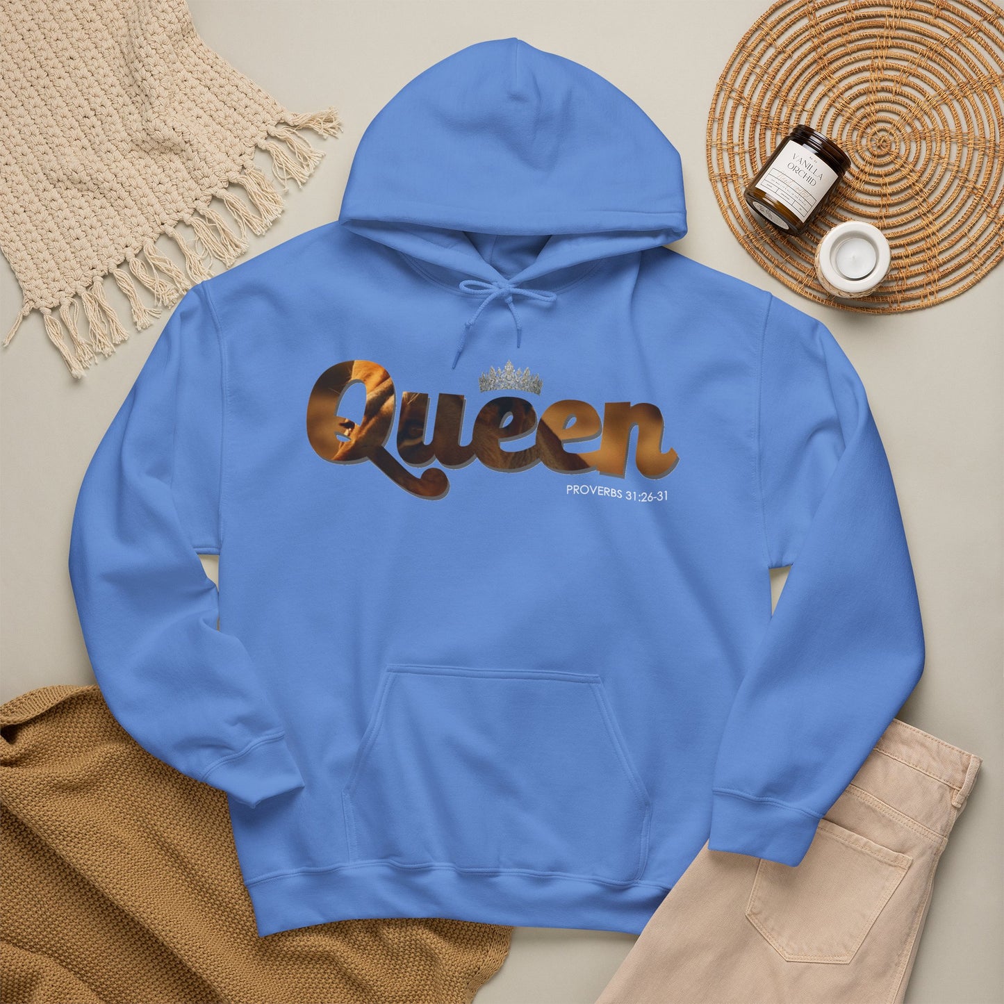 "I am Queen" Womens Affirmation Heavy Blend™ Hooded Sweatshirt