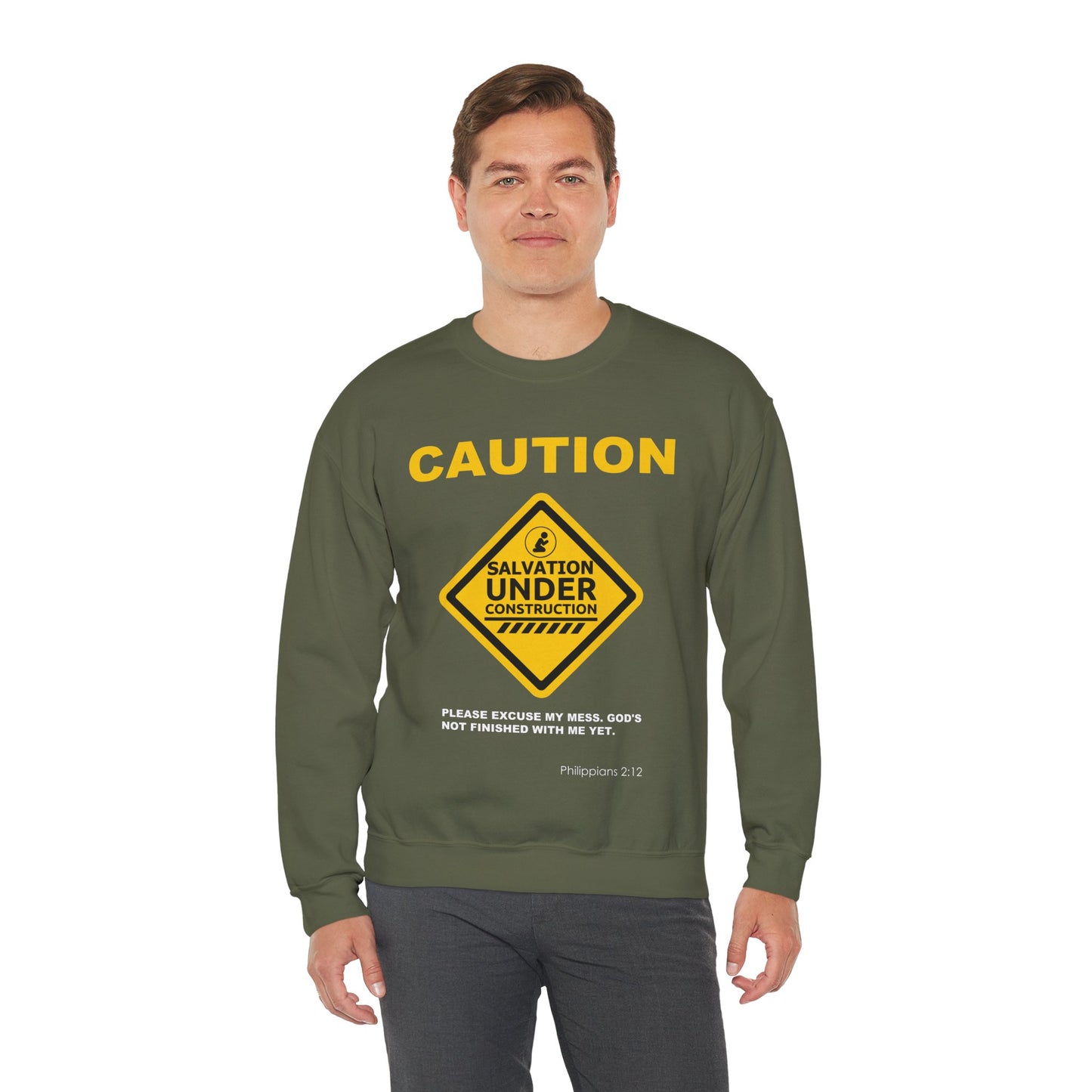 Caution: Salvation Under Construction Crewneck Sweatshirt
