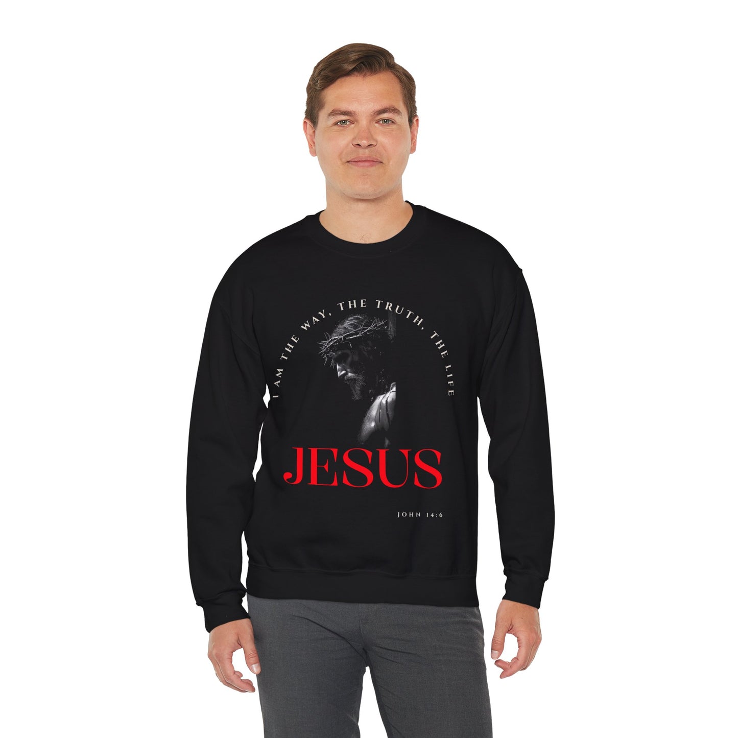 "I Am The Way" Jesus Inspirational Crewneck Sweatshirt