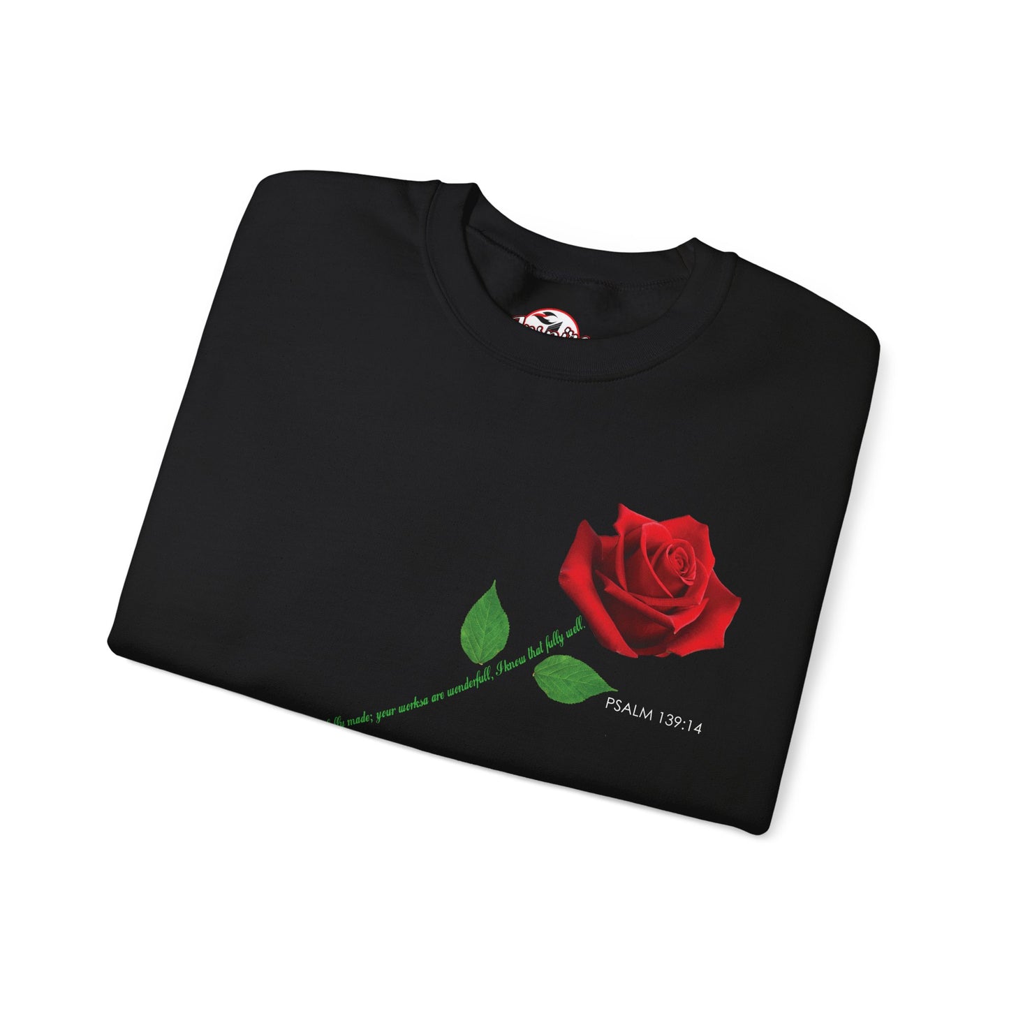 "Fearfully and Wonderfully Made" Rose Crewneck Sweatshirt