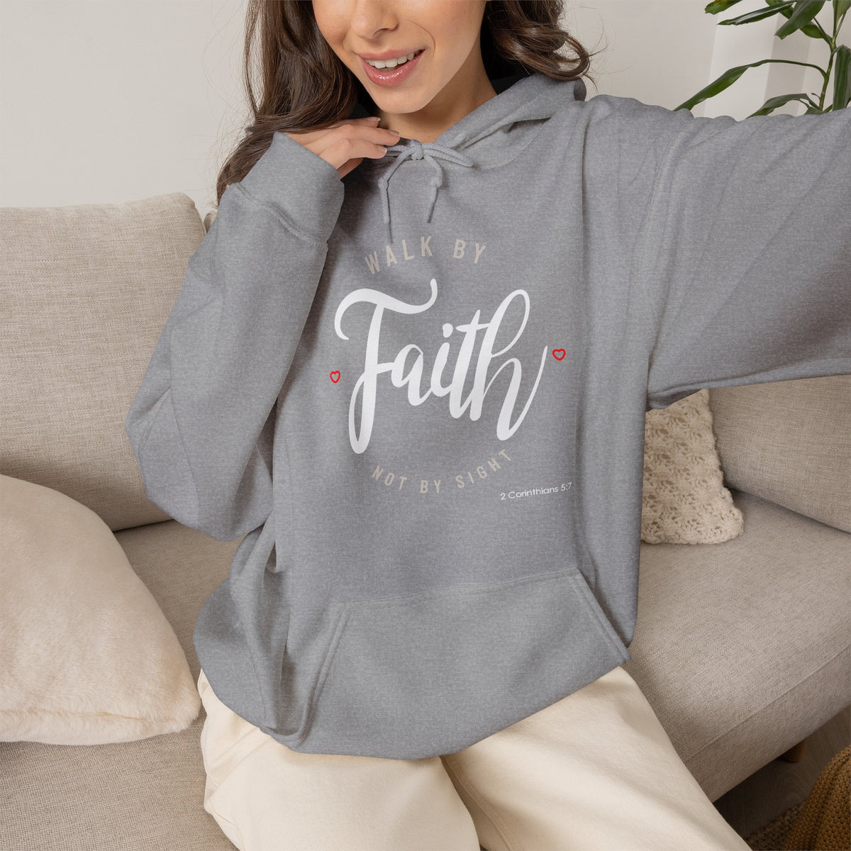 "Walk by Faith Not by Sight" Motivational Pullover Hoodie