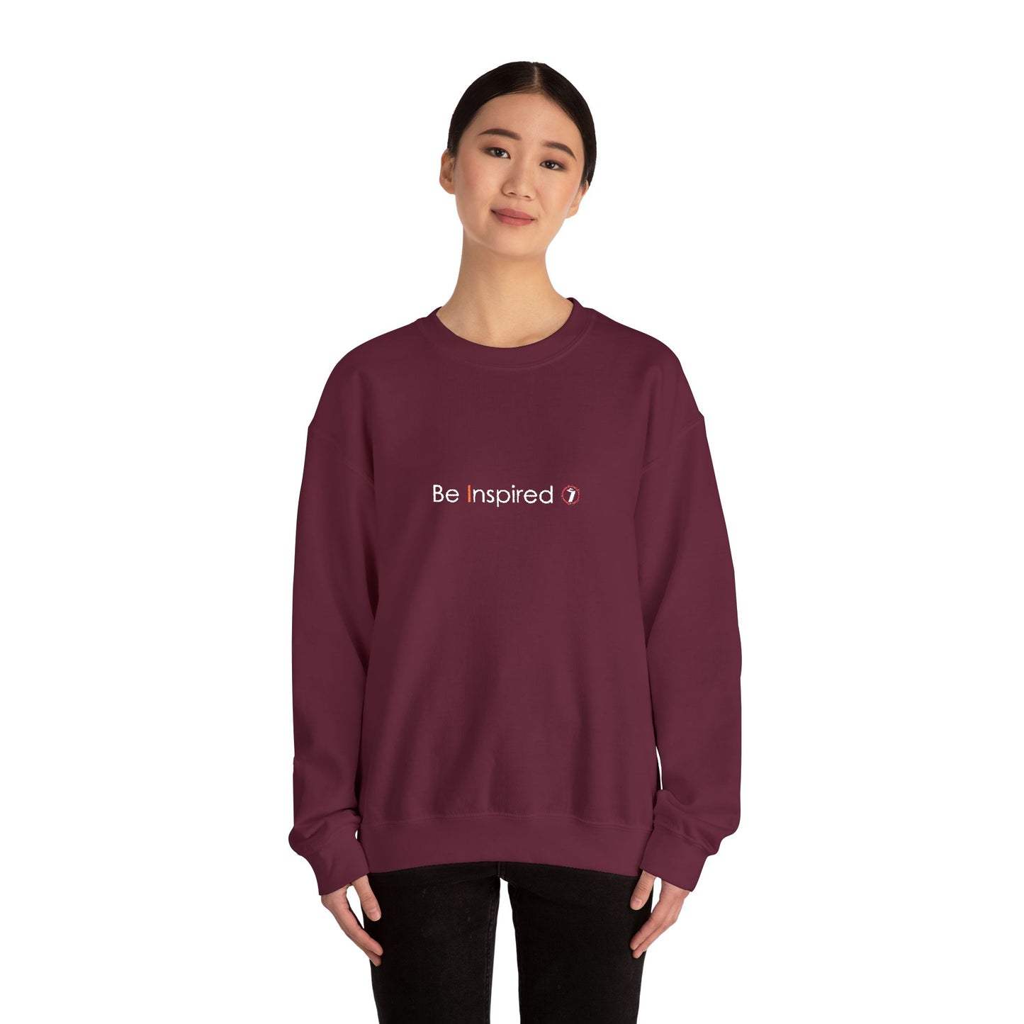 "Be Inspired" Embroidered Crewneck Sweatshirt
