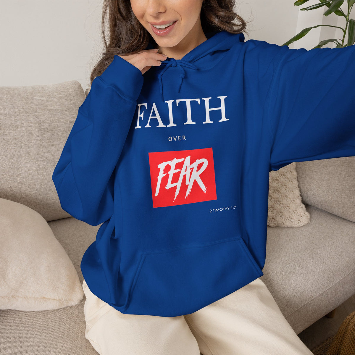 "Faith Over Fear" Inspirational Pullover Hoodie