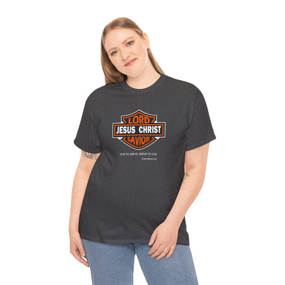 Jesus Christ Savior T‑Shirt — Lord Savior Motorcycle Shield Design