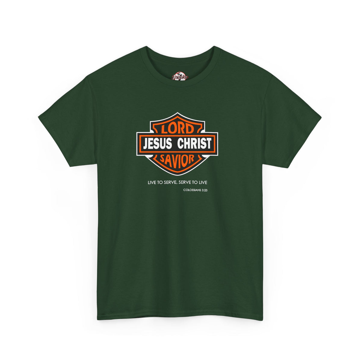Jesus Christ Savior T‑Shirt — Lord Savior Motorcycle Shield Design