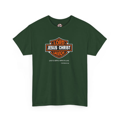 Jesus Christ Savior T‑Shirt — Lord Savior Motorcycle Shield Design