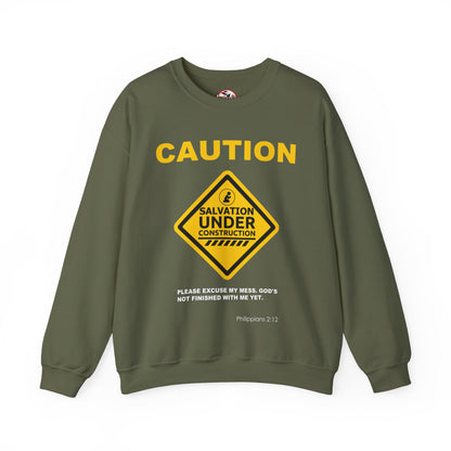 Caution: Salvation Under Construction Crewneck Sweatshirt