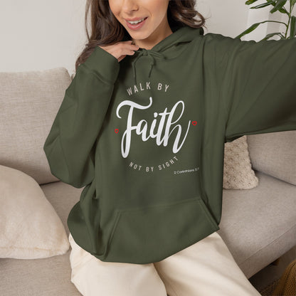 "Walk by Faith Not by Sight" Motivational Pullover Hoodie
