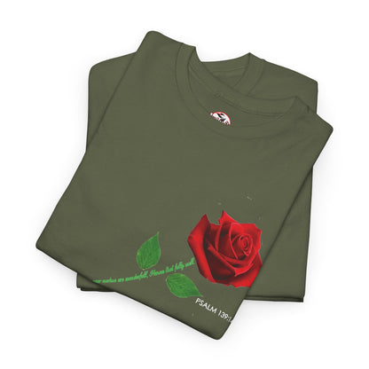 "Fearfully and Wonderfully Made" Rose Affirmative Graphic T-Shirt