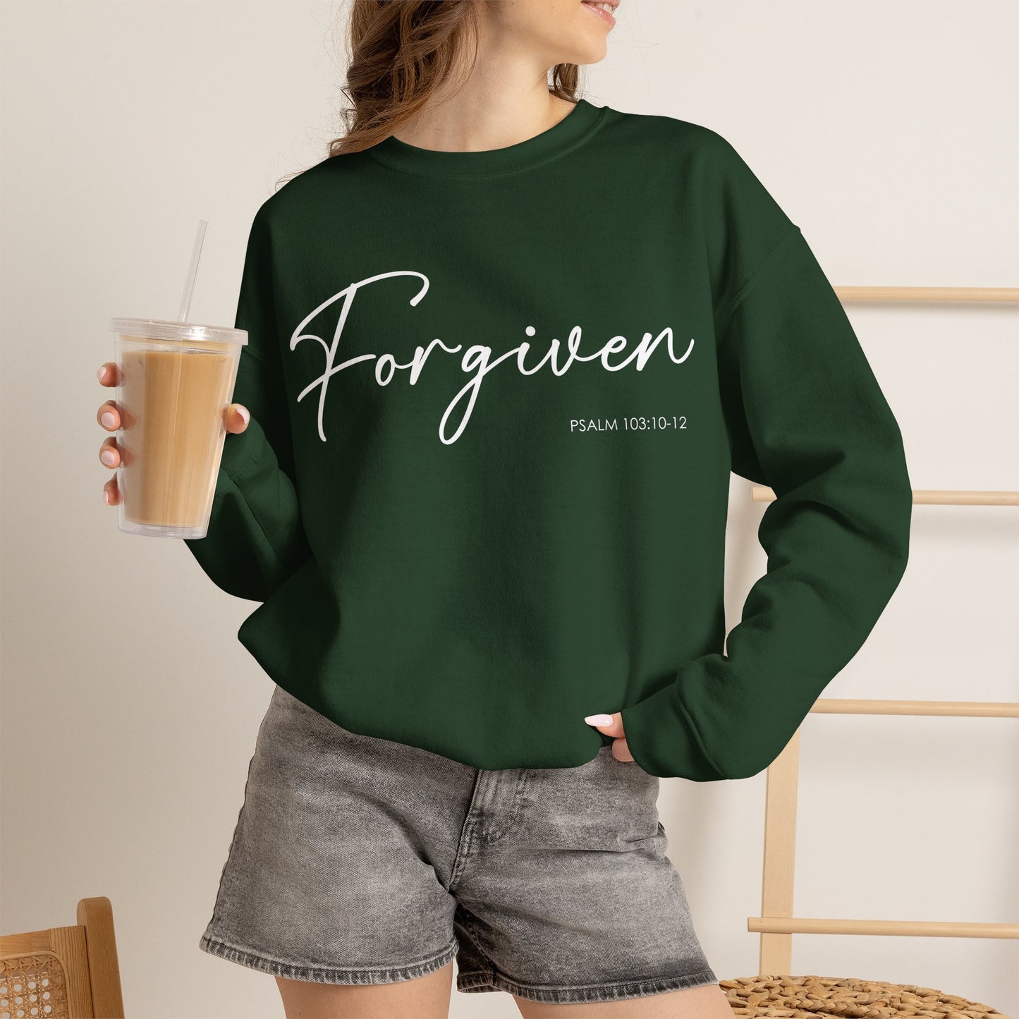 "Forgiven" Inspirational Pullover Crewneck Sweatshirt