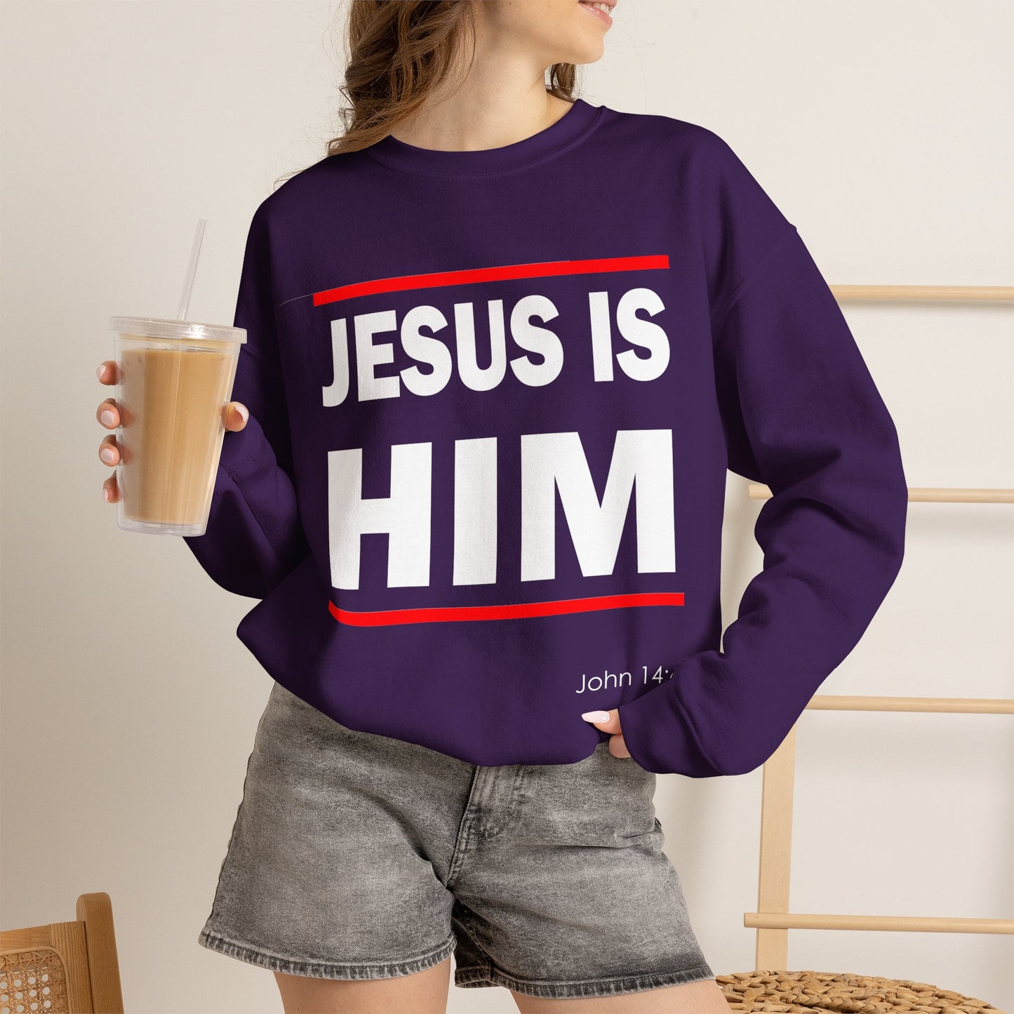 "Jesus Is Him" Inspirational Crewneck Sweatshirt