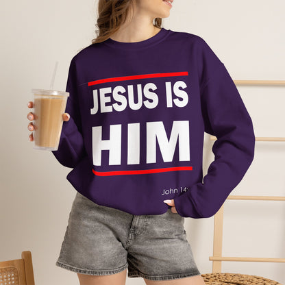 "Jesus Is Him" Inspirational Crewneck Sweatshirt