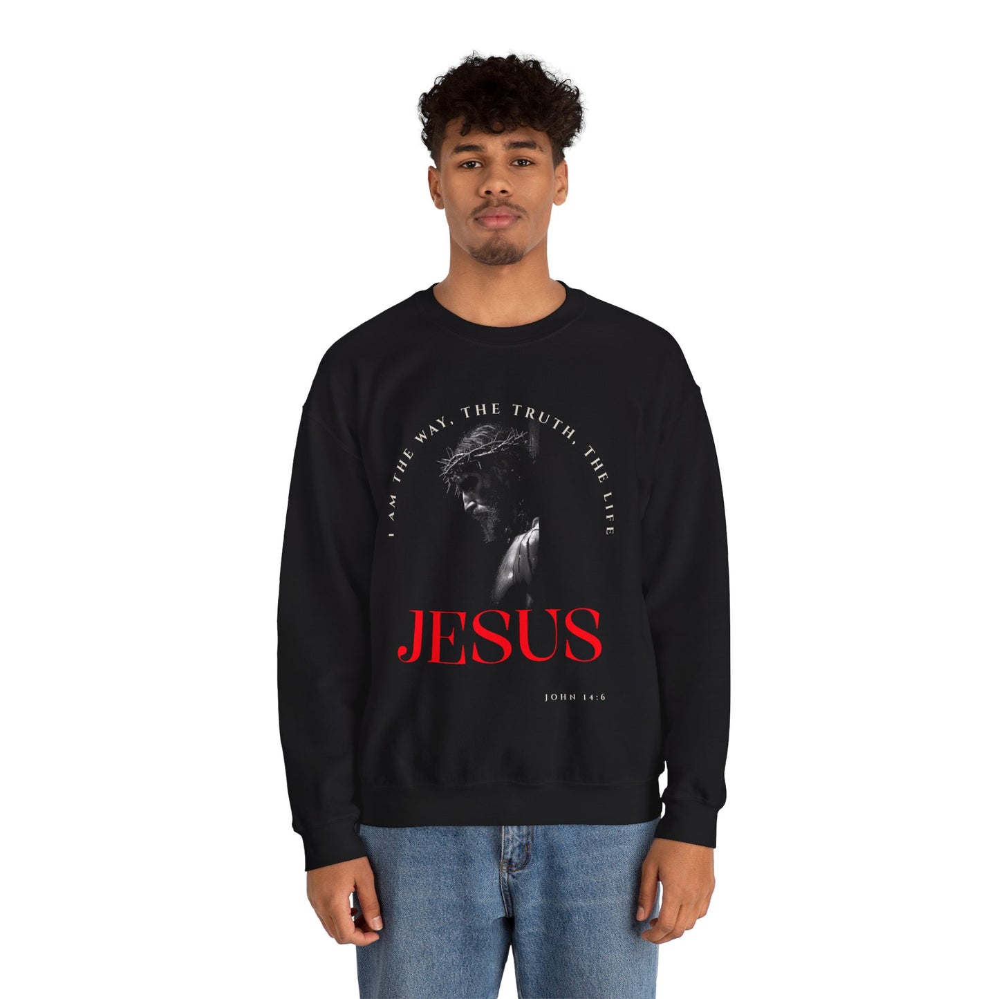 "I Am The Way" Jesus Inspirational Crewneck Sweatshirt