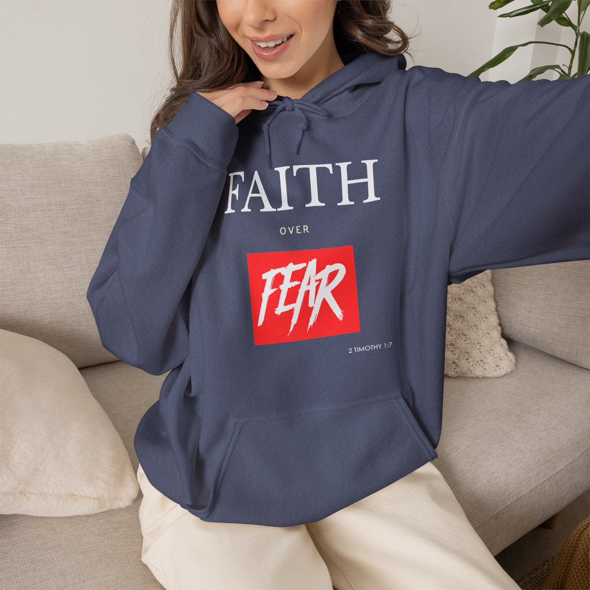 "Faith Over Fear" Inspirational Pullover Hoodie