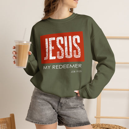 "Jesus My Redeemer" Inspirational Crewneck Sweatshirt