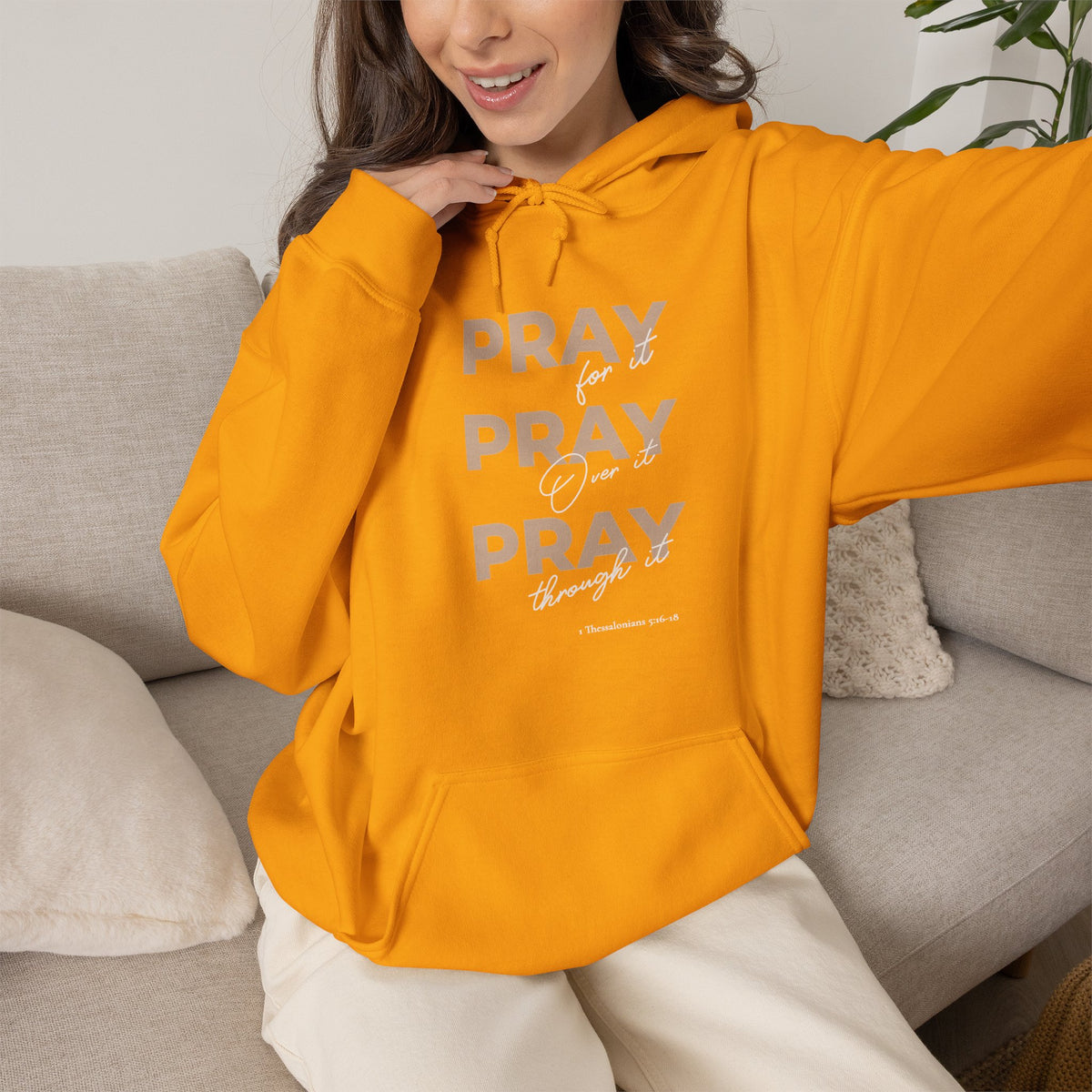 "Pray for it, Pray over it, Pray through it" Motivational Pullover Hoodie