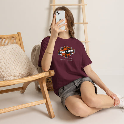Jesus Christ Savior T‑Shirt — Lord Savior Motorcycle Shield Design
