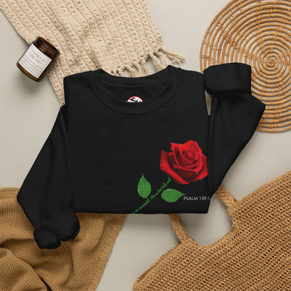 "Fearfully and Wonderfully Made" Rose Crewneck Sweatshirt
