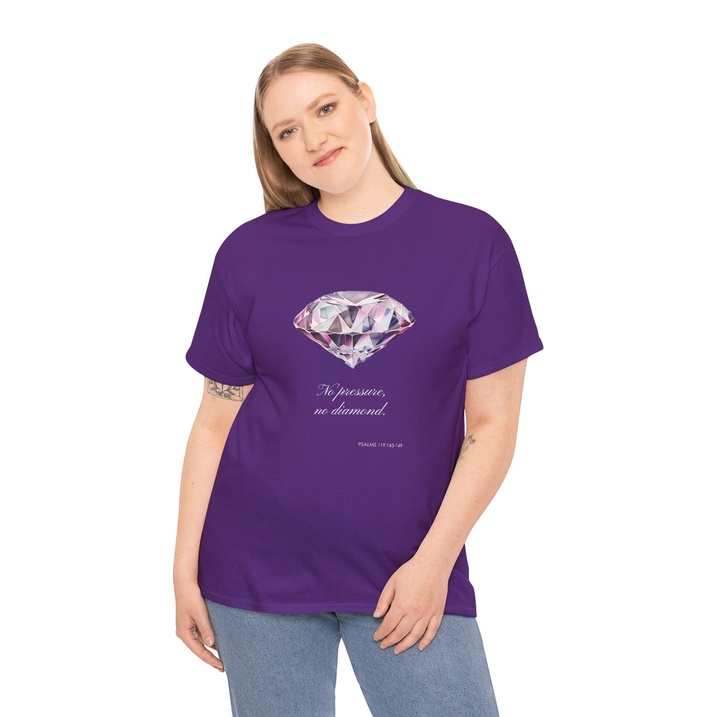 "No Pressure, No Diamond" Women's Inspirational Graphic T-Shirt
