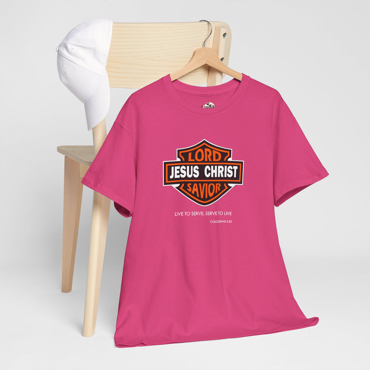 Jesus Christ Savior T‑Shirt — Lord Savior Motorcycle Shield Design
