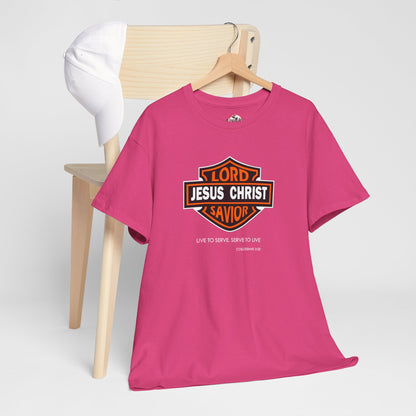 Jesus Christ Savior T‑Shirt — Lord Savior Motorcycle Shield Design