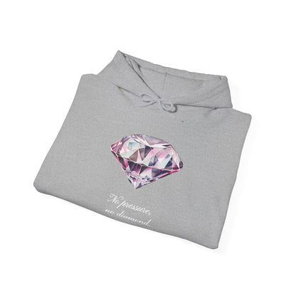 "No pressure, no Diamond" Inspirational Graphic Pullover Hoodie