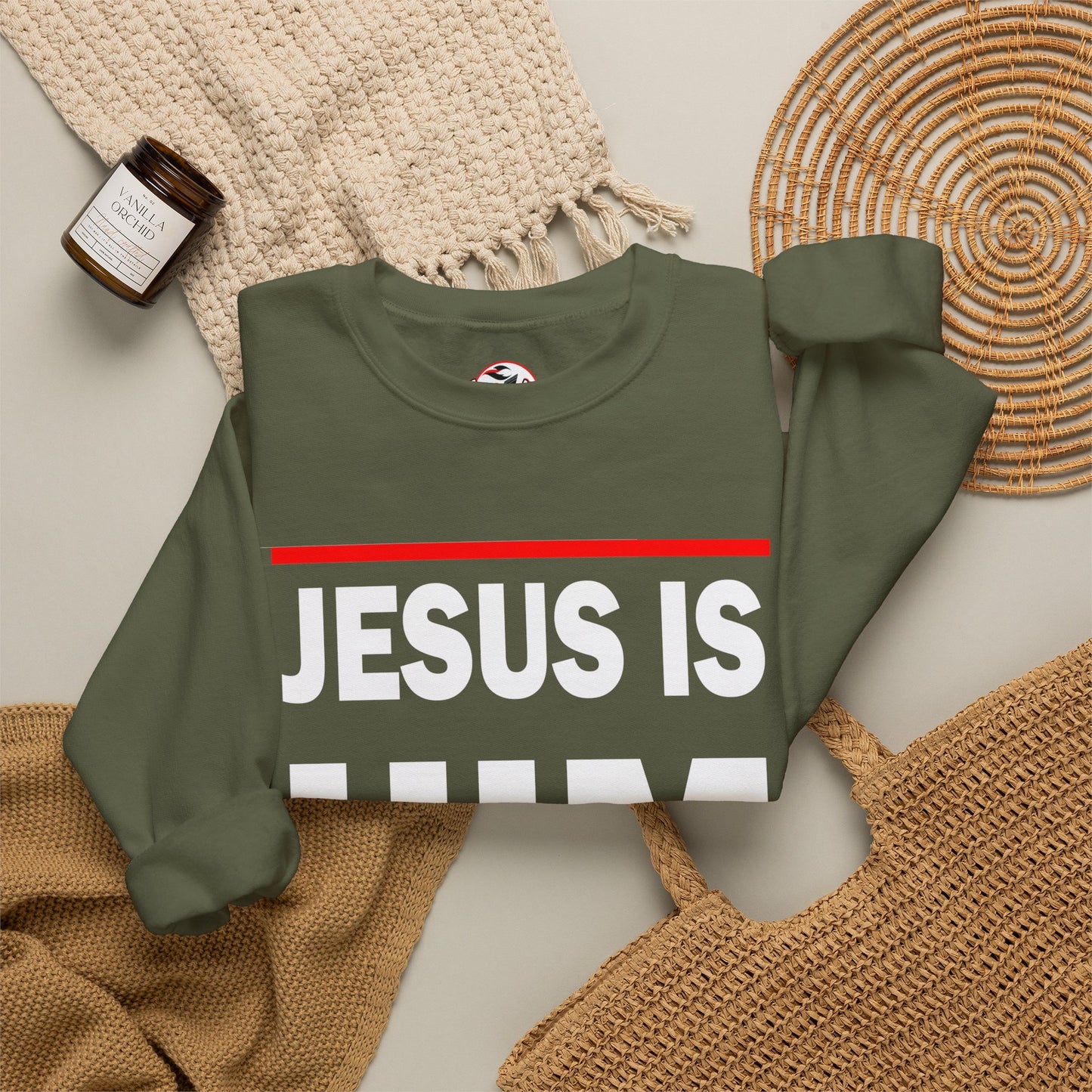 "Jesus Is Him" Inspirational Crewneck Sweatshirt
