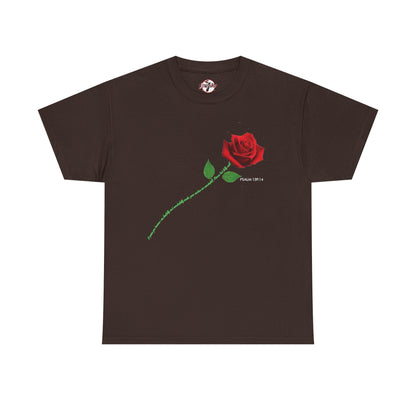 "Fearfully and Wonderfully Made" Rose Affirmative Graphic T-Shirt