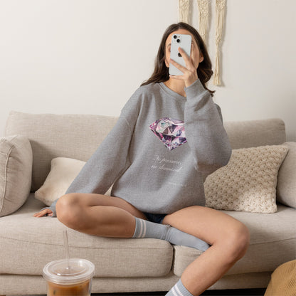 "No Pressure, No Diamond" Inspirational Crewneck Sweatshirt