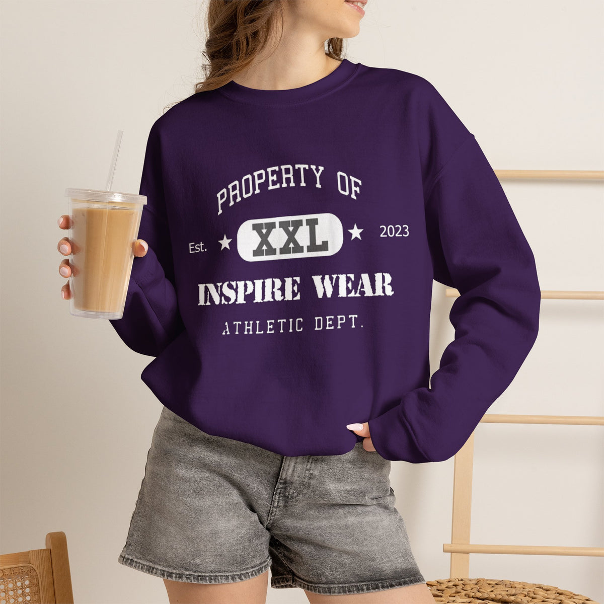 "Property of Inspire Wear" Athletic Crewneck Sweatshirt