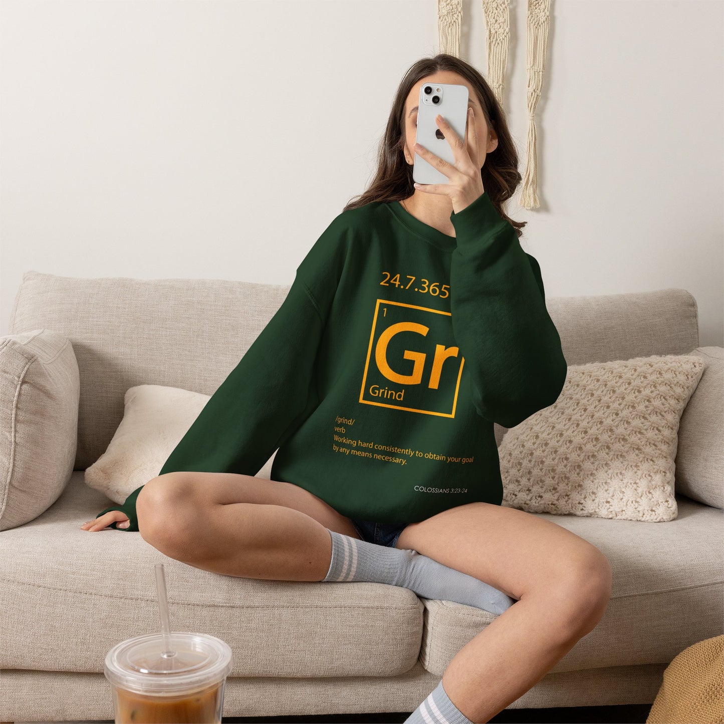 Grind 24/7/365 Motivational Element Crewneck Sweatshirt