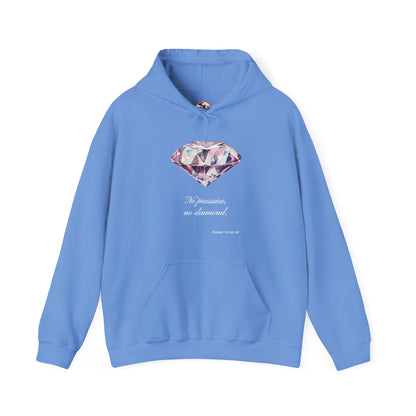 "No pressure, no Diamond" Inspirational Graphic Pullover Hoodie