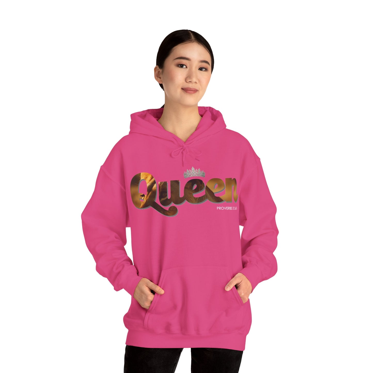 "I am Queen" Womens Affirmation Heavy Blend™ Hooded Sweatshirt