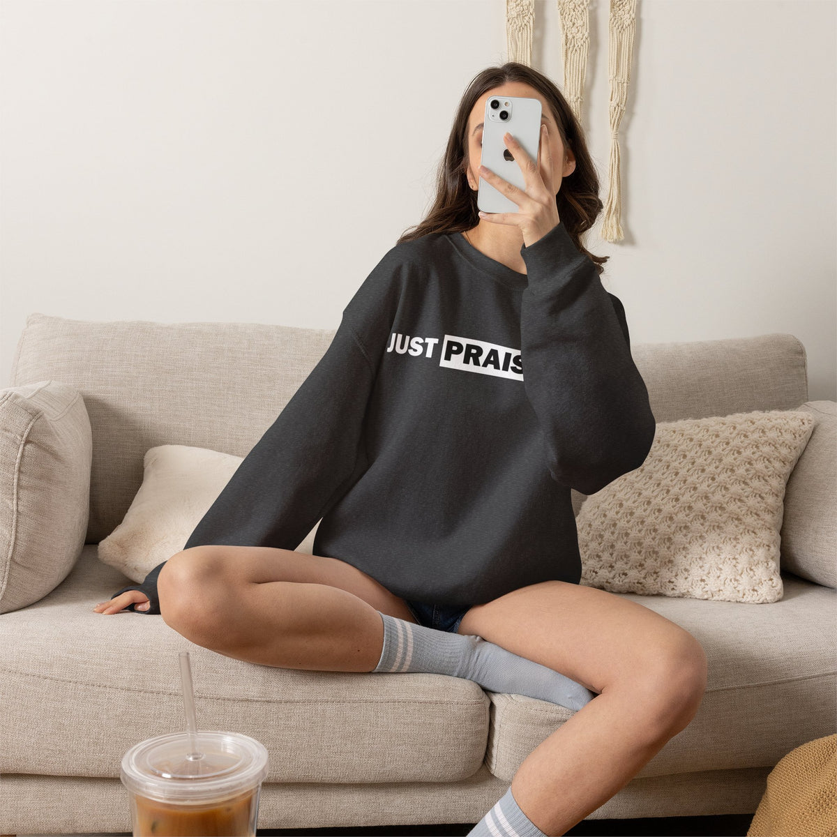 "Just Praise Him" Inspirational Crewneck Sweatshirt