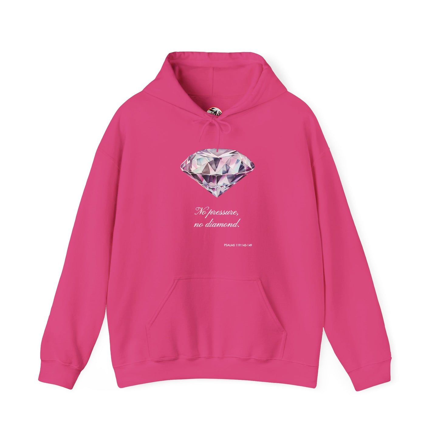 "No pressure, no Diamond" Inspirational Graphic Pullover Hoodie