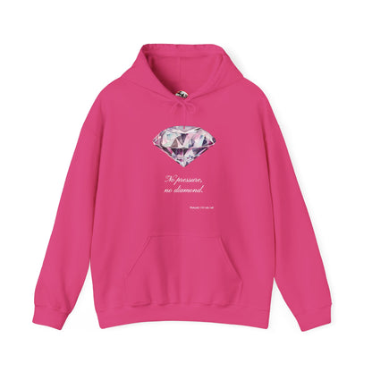 "No pressure, no Diamond" Inspirational Graphic Pullover Hoodie