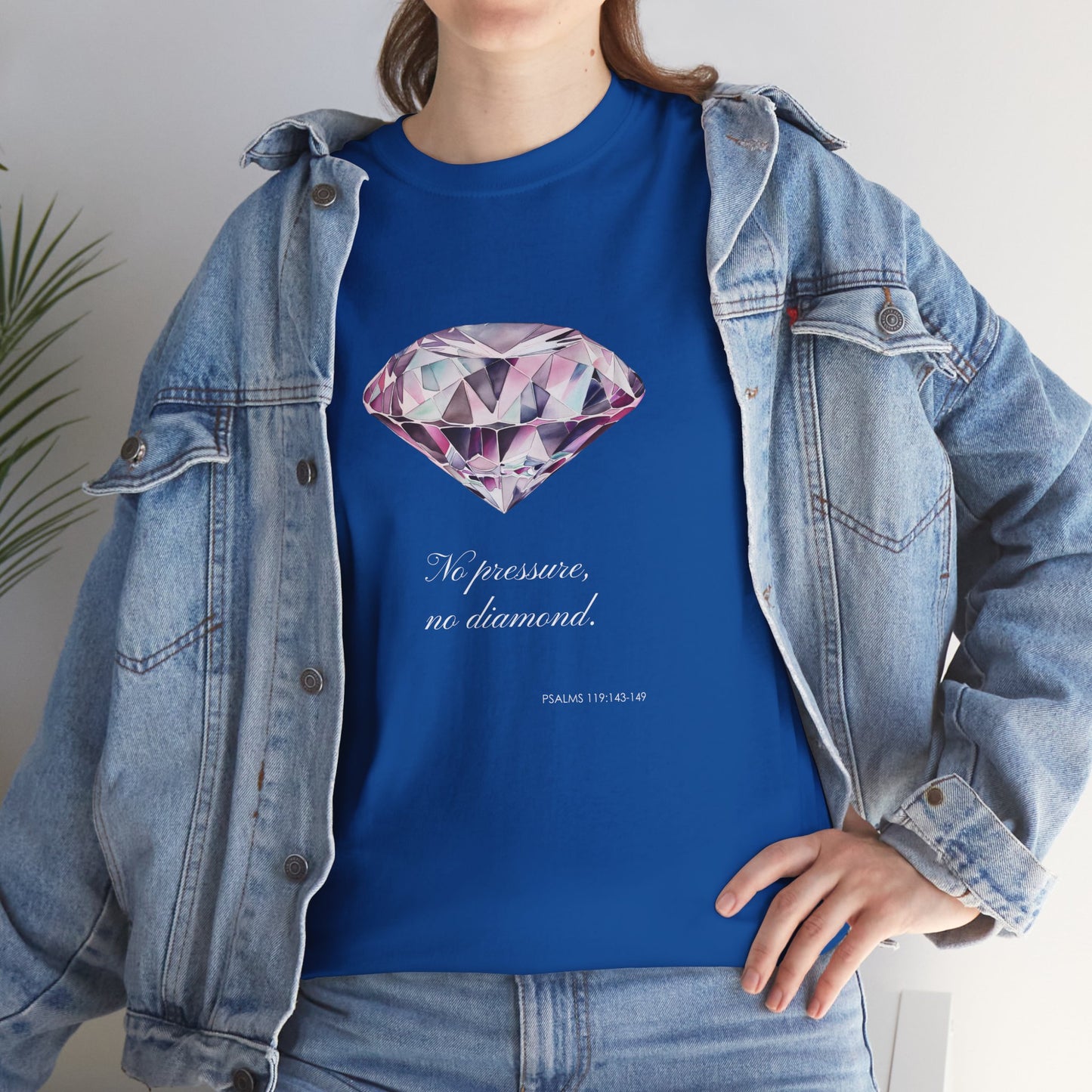 "No Pressure, No Diamond" Women's Inspirational Graphic T-Shirt