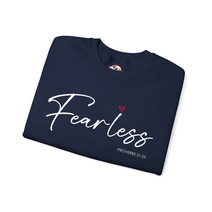 "Fearless" Inspirational Crewneck Sweatshirt — (Proverbs 31)
