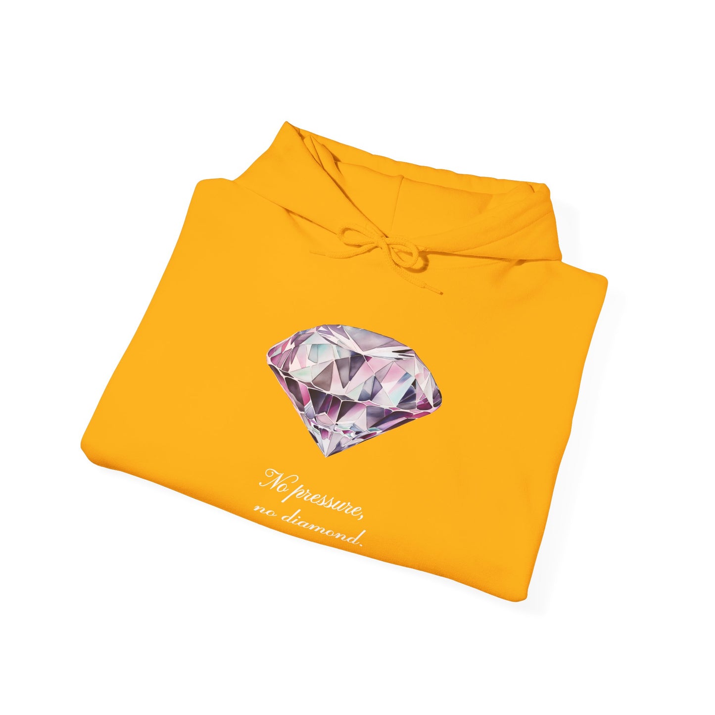 "No pressure, no Diamond" Inspirational Graphic Pullover Hoodie