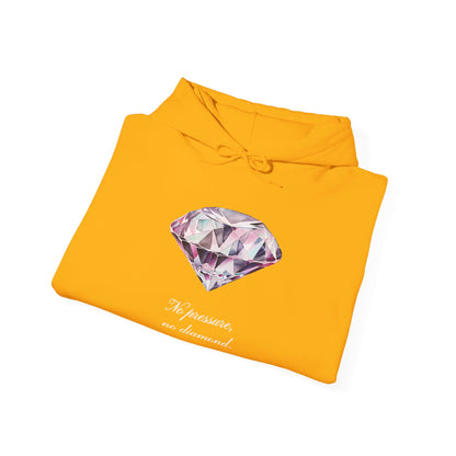 "No pressure, no Diamond" Inspirational Graphic Pullover Hoodie