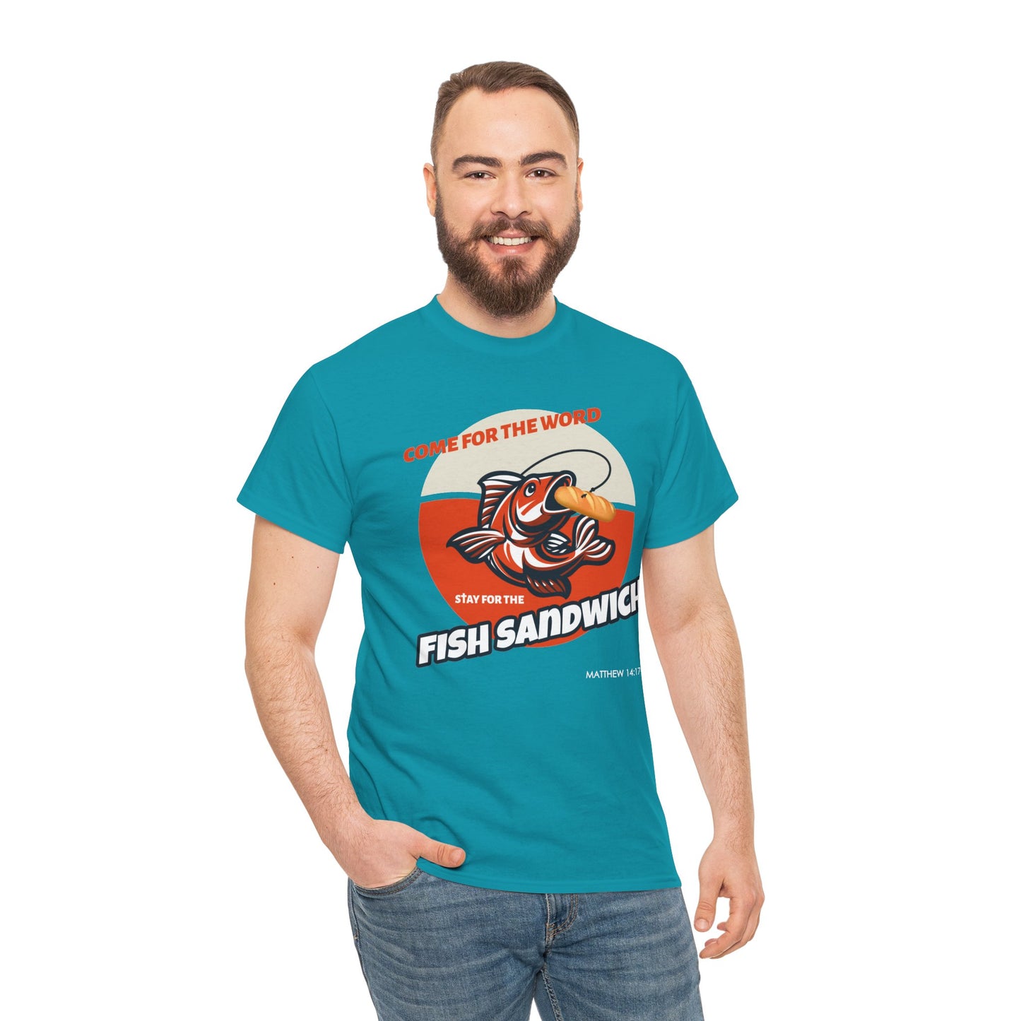 "Come for the Word" Fish Sandwich Graphic T-Shirt