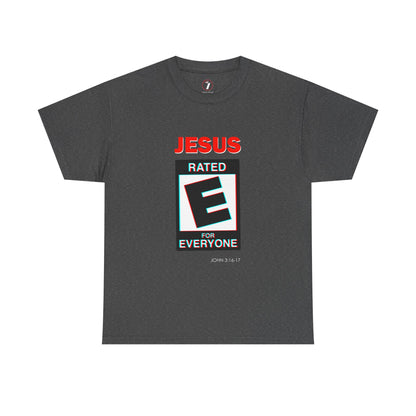 Jesus Rated E Unisex Heavy Cotton Tee Christian T-Shirt