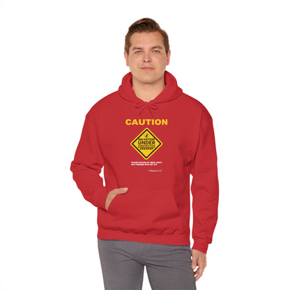 "Caution Salvation Under Construction" Graphic Pullover Hoodie