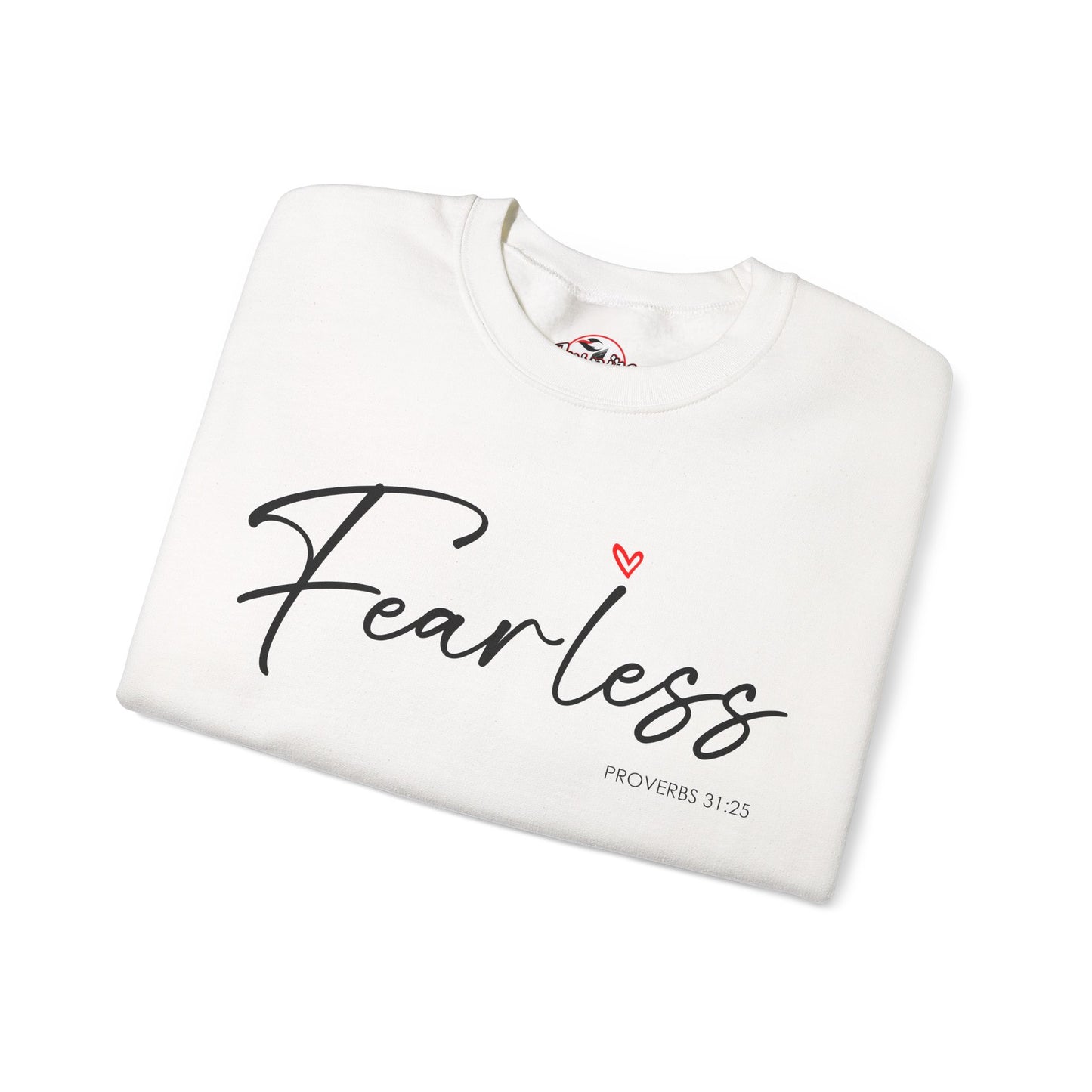 "Fearless" Inspirational Crewneck Sweatshirt — (Proverbs 31)
