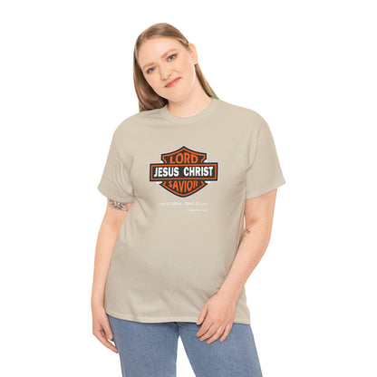 Jesus Christ Savior T‑Shirt — Lord Savior Motorcycle Shield Design